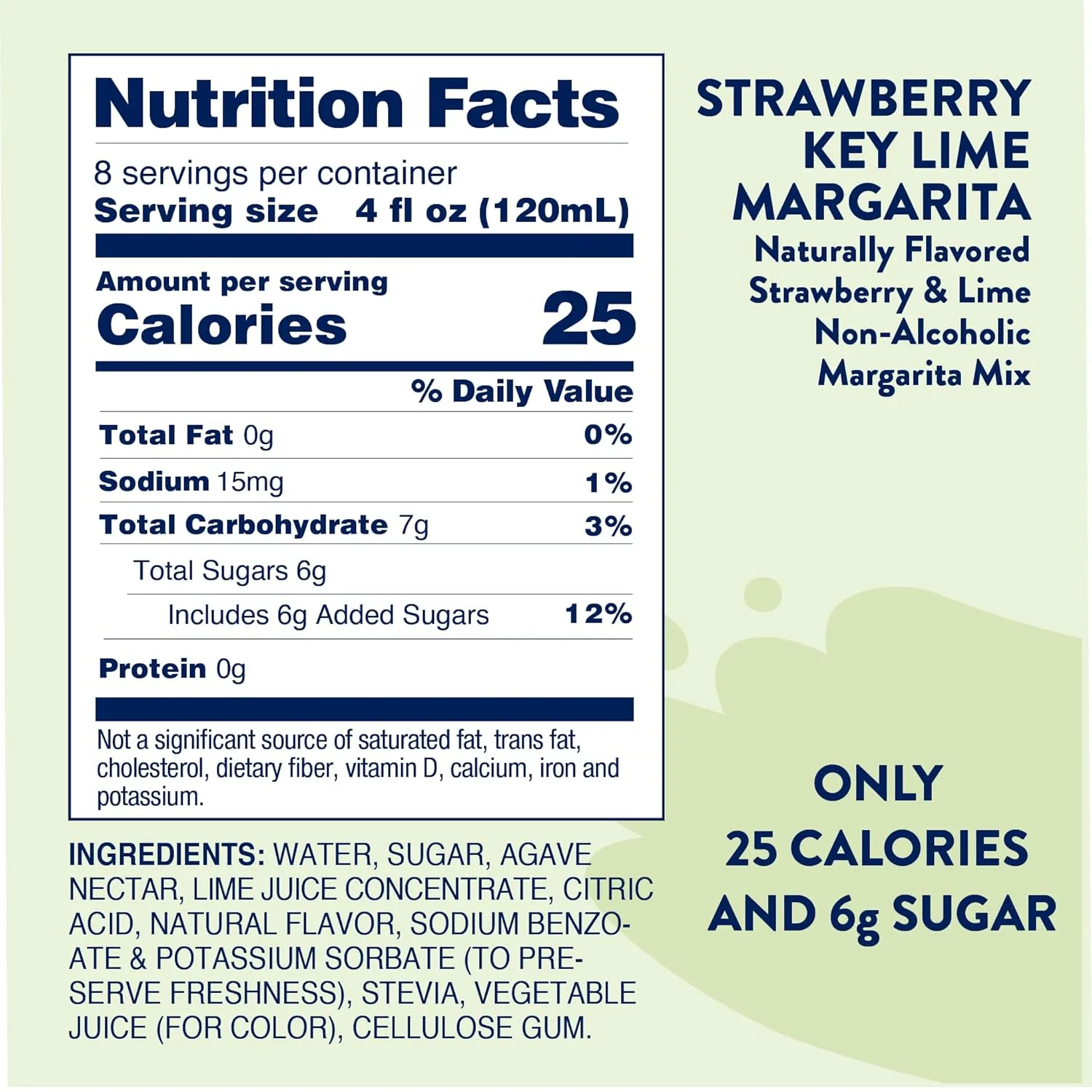 Jordan's Skinny Syrups Sugar Free Syrup, Naturally Sweetened Strawberry Key Lime Margarita Mix, 32 oz, Low Calorie Flavoring, Protein Shake, Cocktail & More, Gluten Free, Keto Friendly