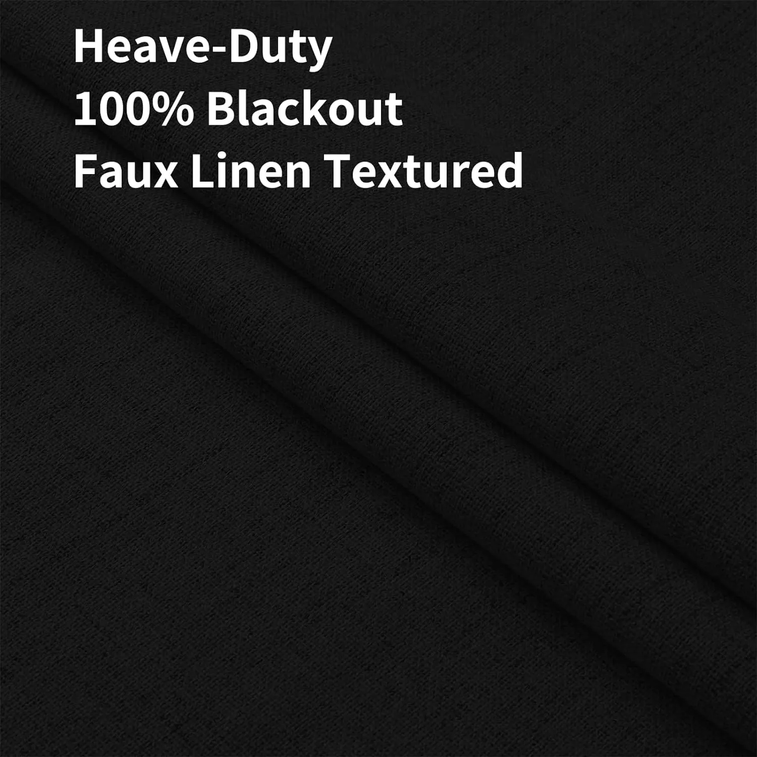 Joydeco 100% Blackout Curtains 96 inches Long White Linen Curtains 2 Panels Set Burg for Bedroom Living Room Black Out Darkening Thermal Insulated Back tab Rod Pocket(52x 96 inch,Black)
