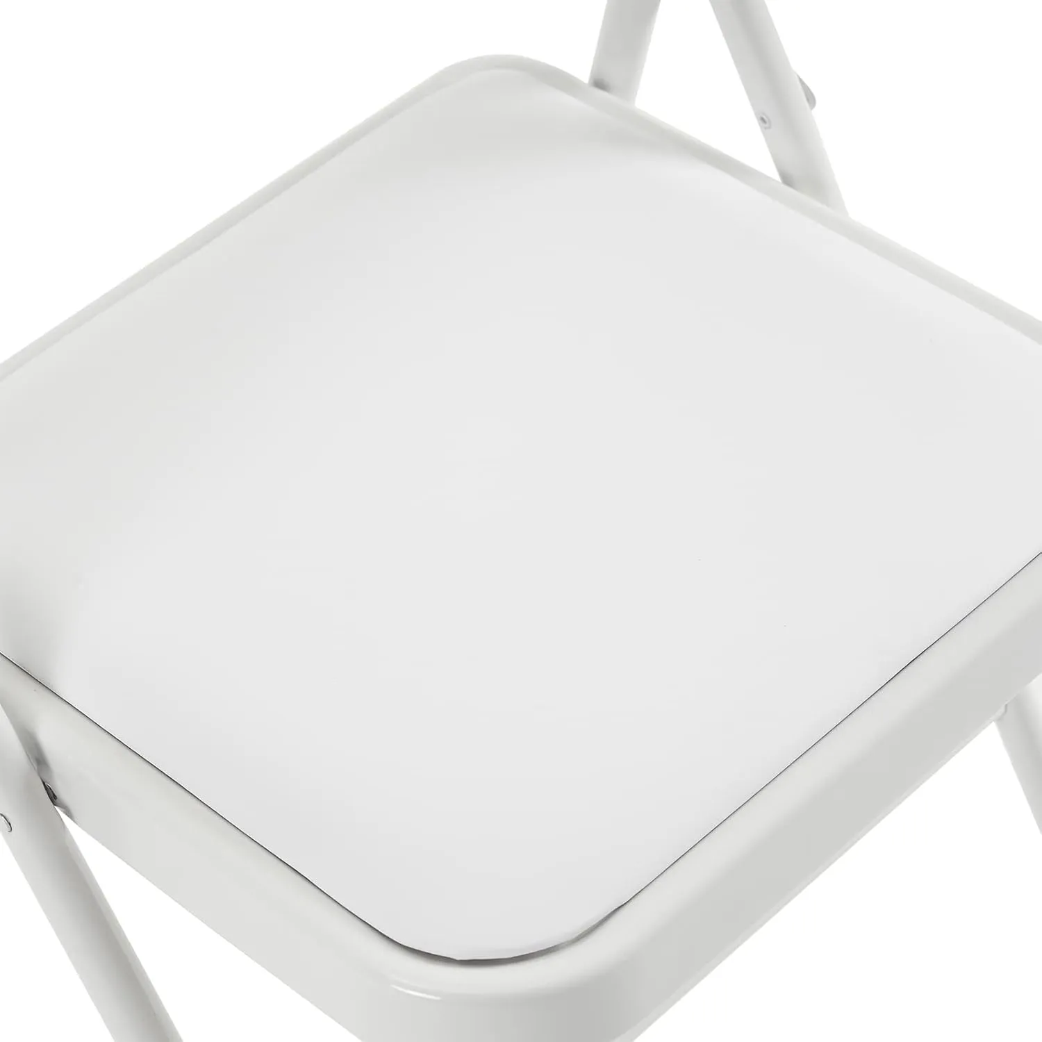 Karl home 4 Pack White Folding Chairs with Padded Seats for Outdoor & Indoor, Portable Stackable Commercial Seat with Steel Frame for Events Office Wedding Party, 330lbs Capacity