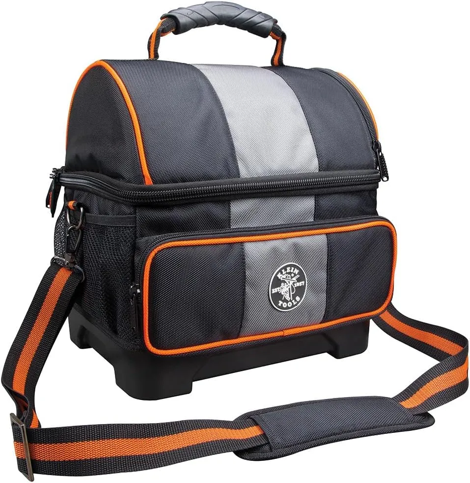 Klein Tools 55601 Lunch Box / Cooler, 12-Qt Insulated Lunch Box, Soft Side, 4 Compartments, Stays Cool up to 12 Hours, Tradesman Pro