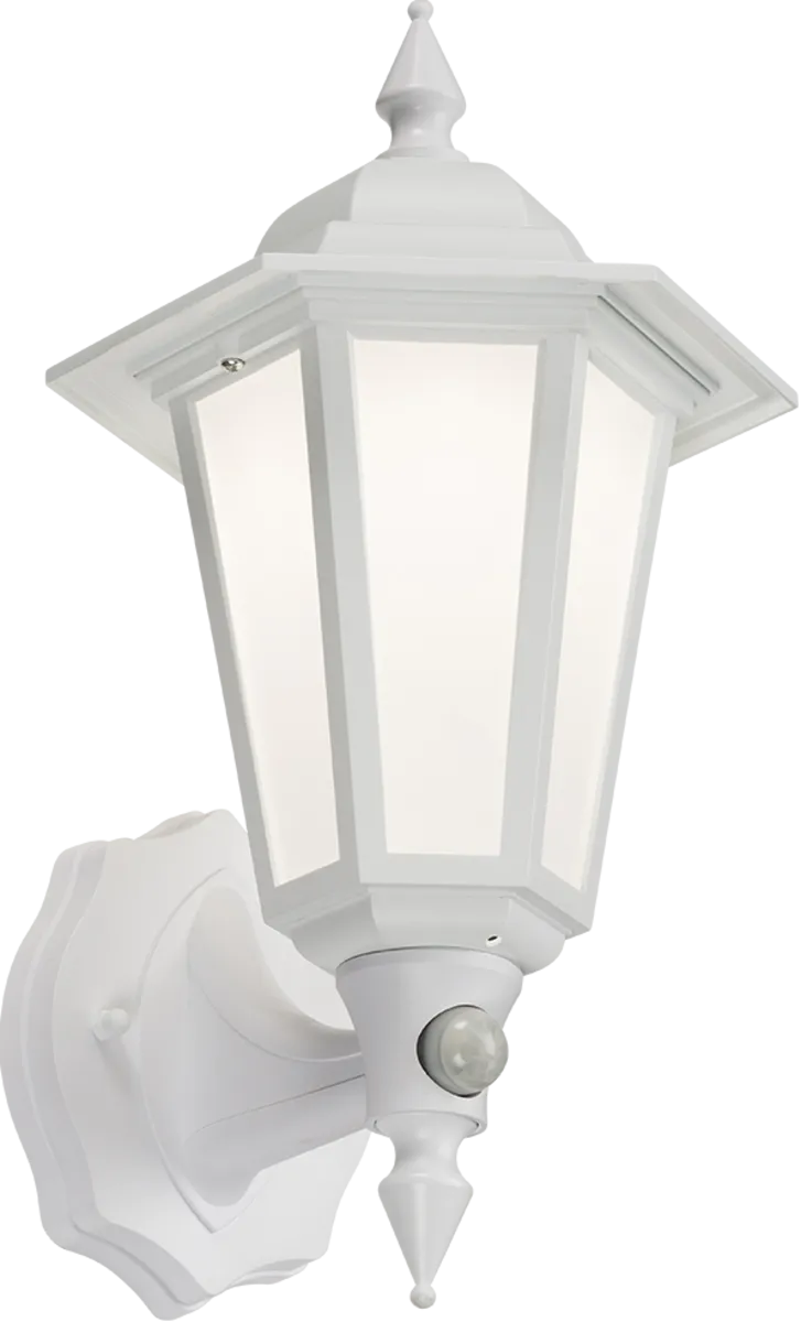 Knightsbridge LANT2W 230V IP54 8W LED Wall Lantern with PIR - White