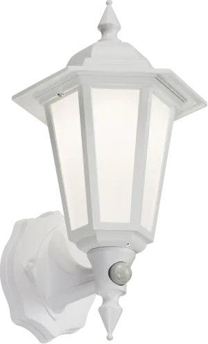 Knightsbridge LANT2W 230V IP54 8W LED Wall Lantern with PIR - White