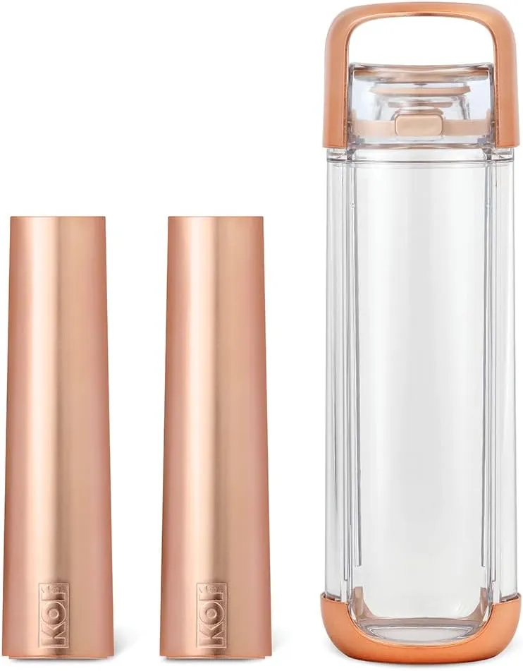KOR ONE BPA Free Clear Reusable Water Bottle I 750mL I 25 Oz I Safe & Non-Toxic I Sustainable & Eco-Friendly I Leak Proof I One Click Cap w/ Handle I Wide Mouth I Great for Travel & Workouts