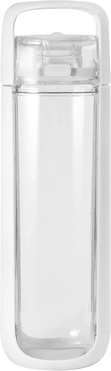 KOR ONE BPA Free Clear Reusable Water Bottle I 750mL I 25 Oz I Safe & Non-Toxic I Sustainable & Eco-Friendly I Leak Proof I One Click Cap w/ Handle I Wide Mouth I Great for Travel & Workouts