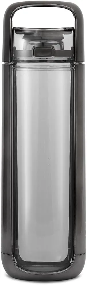 KOR ONE BPA Free Clear Reusable Water Bottle I 750mL I 25 Oz I Safe & Non-Toxic I Sustainable & Eco-Friendly I Leak Proof I One Click Cap w/ Handle I Wide Mouth I Great for Travel & Workouts