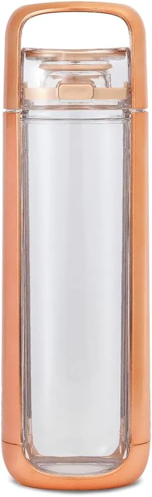 KOR ONE BPA Free Clear Reusable Water Bottle I 750mL I 25 Oz I Safe & Non-Toxic I Sustainable & Eco-Friendly I Leak Proof I One Click Cap w/ Handle I Wide Mouth I Great for Travel & Workouts