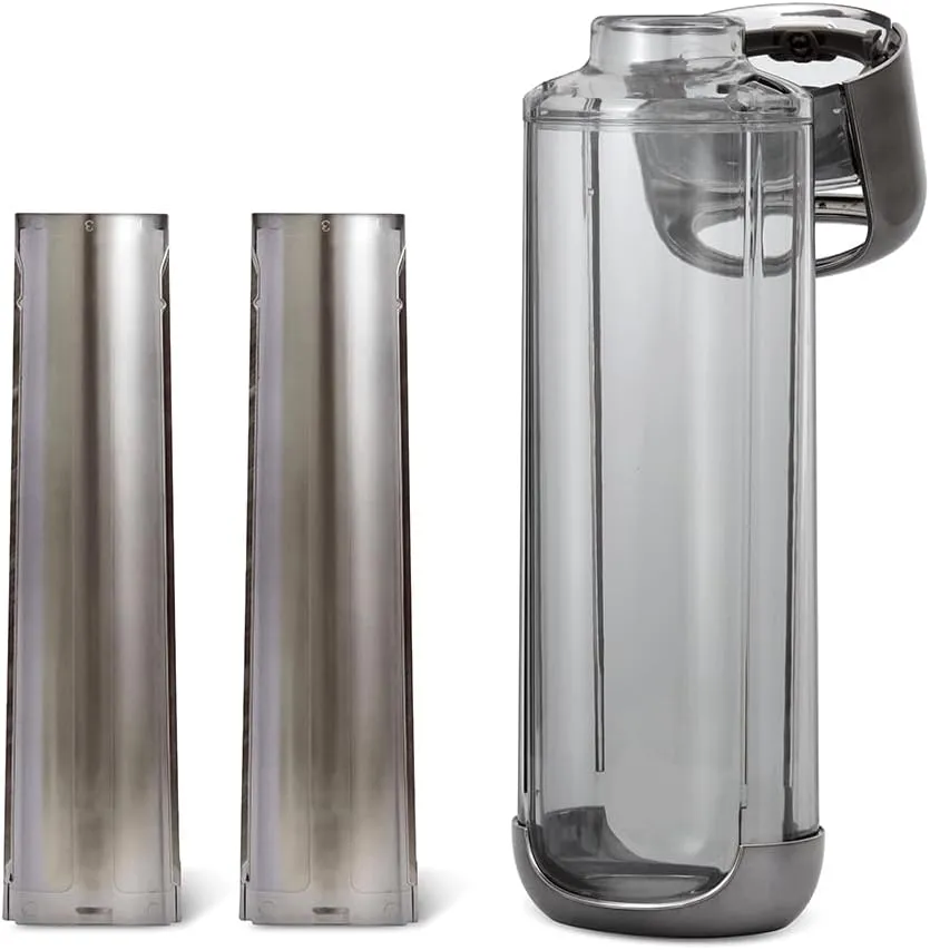 KOR ONE BPA Free Clear Reusable Water Bottle I 750mL I 25 Oz I Safe & Non-Toxic I Sustainable & Eco-Friendly I Leak Proof I One Click Cap w/ Handle I Wide Mouth I Great for Travel & Workouts