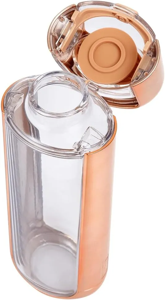 KOR ONE BPA Free Clear Reusable Water Bottle I 750mL I 25 Oz I Safe & Non-Toxic I Sustainable & Eco-Friendly I Leak Proof I One Click Cap w/ Handle I Wide Mouth I Great for Travel & Workouts