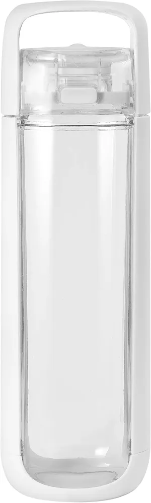KOR ONE BPA Free Clear Reusable Water Bottle I 750mL I 25 Oz I Safe & Non-Toxic I Sustainable & Eco-Friendly I Leak Proof I One Click Cap w/ Handle I Wide Mouth I Great for Travel & Workouts