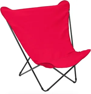 Lafuma Pop Up XL Lounge Chair (Garance Red) Extra Large Folding Butterfly Dorm Chair