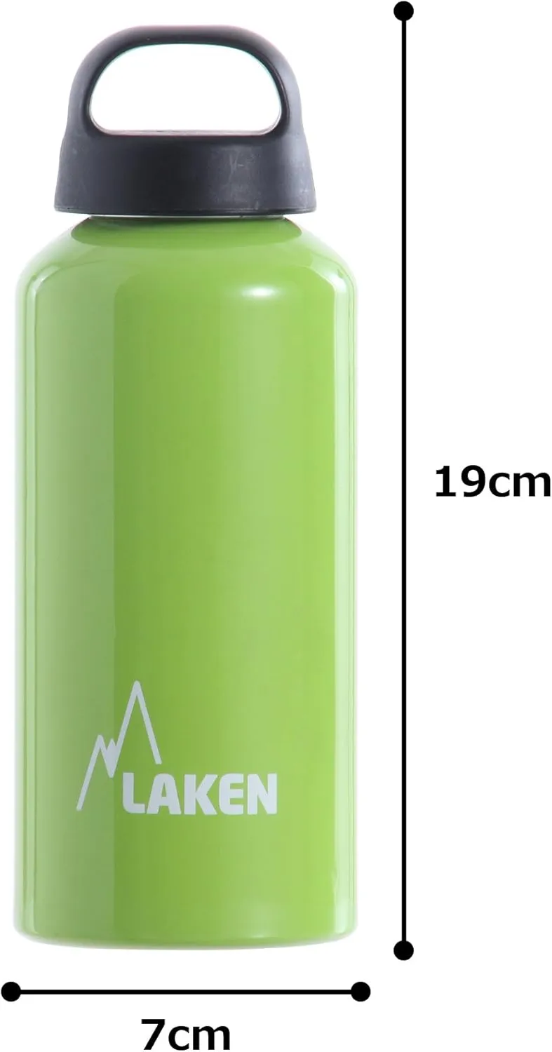 LAKEN Classic Water Bottle Wide Mouth Screw Cap with Loop - 20oz, Apple Green