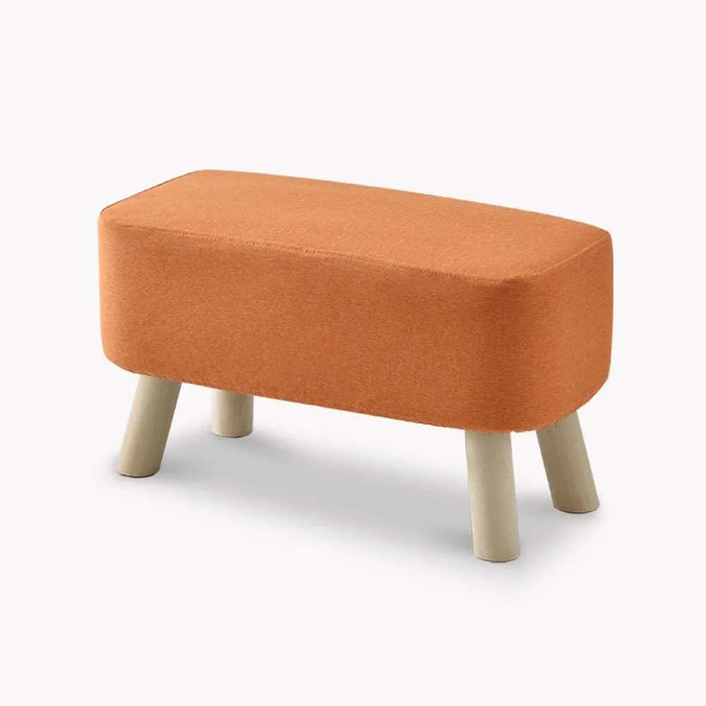Leather Square Ottoman Petaloid Foot Rest for Living Room Bedroom,Sofa Low Stool Padded Seat,Cowhide Footstool Home Decor-C-14.2 * 15Inch