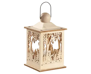 LED Lantern with snowman design.- 12.5x12.5x22cm