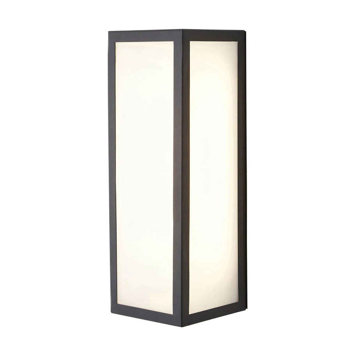LED Outdoor Wall Light Matt Black Rectangle Weatherproof 600lm (Dia)12cm