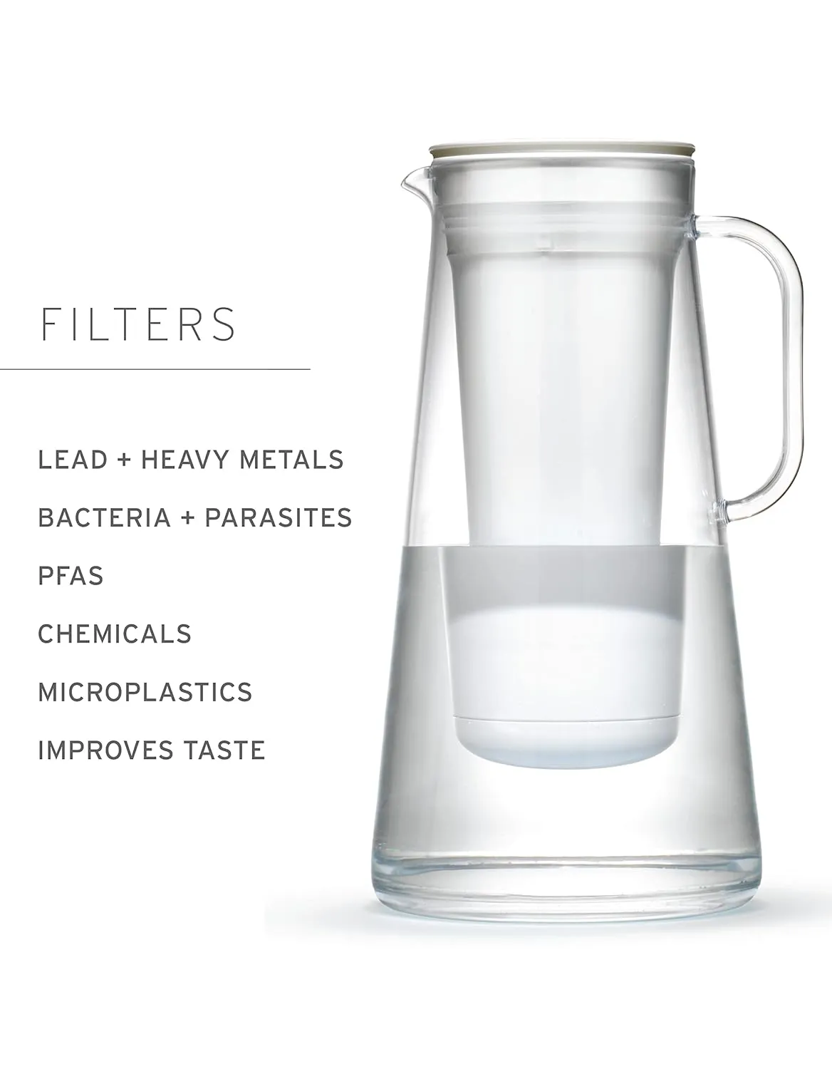 LifeStraw Home – Water Filter Pitcher, 10-Cup, Stormy Blue, BPA Free Designed for Everyday Protection Against Bacteria, parasites, microplastics, Lead, Mercury, PFAS and a Variety of Chemicals