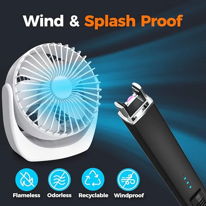 Lighter Candle Lighter, Electric Lighter USB Rechargeable Lighters Have Triple Safety and LED Battery Display, Windproof Flameless Plasma Arc Lighter for Candle Camping Grill (Black)