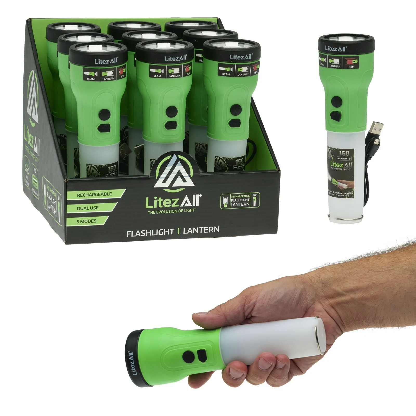 LitezAll Rechargeable Flashlight/Lantern