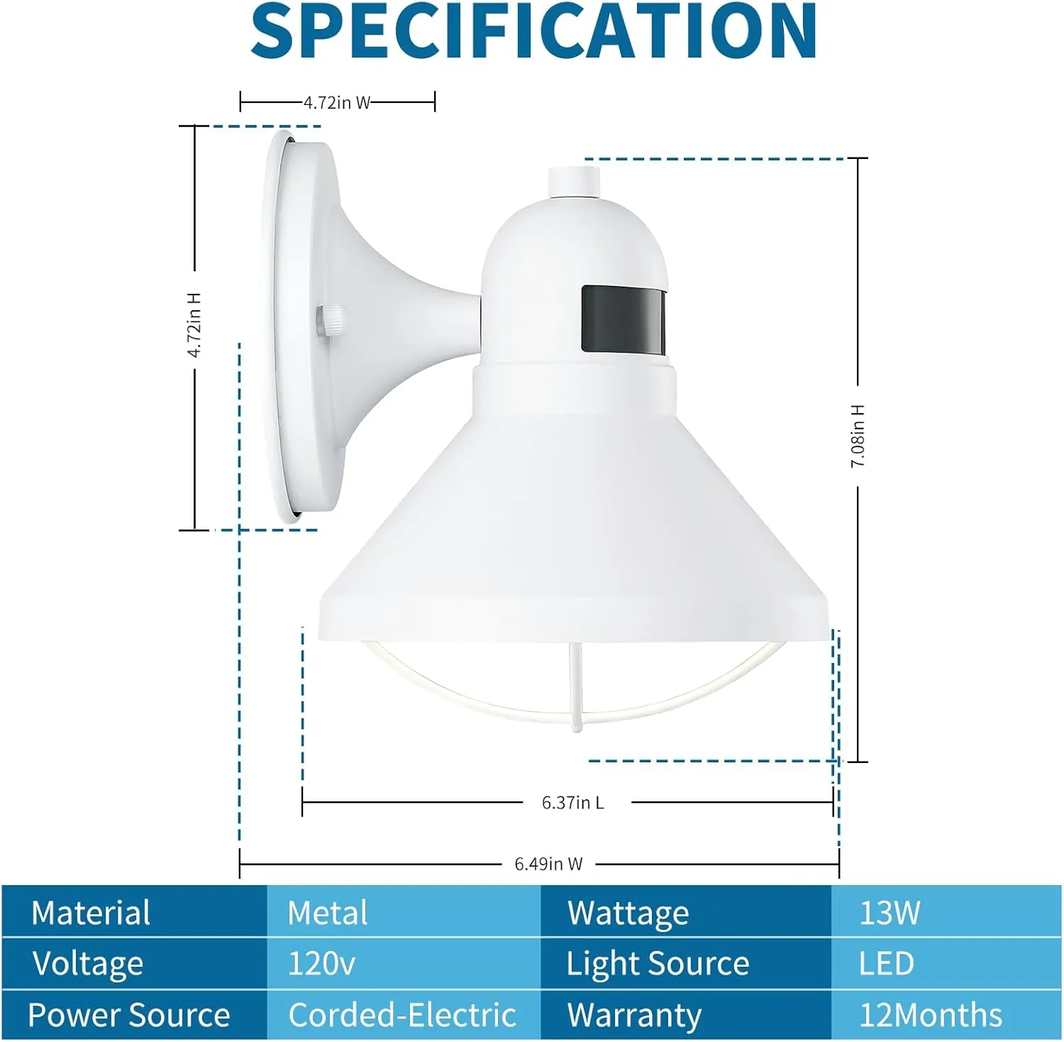 LONEDRUID 2 Pack Motion Sensor Outdoor LED Porch Light Dusk to Dawn Exterior Wall Sconce White Outside Barn Lighting Fixtures Rustic Wall Mount Lantern for House Patio Garage Farmhouse Entryway