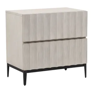Lunar Lantern: Sleek Light Grey Nightstand