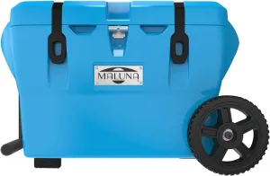 Maluna 40 Quart Wheeled Hard Cooler| Rotomolded | Insulated Portable Ice Chest Box for Drinks, Beverages, Beach, Camping, Picnic, Hunting, Fishing, Boating | Made in USA