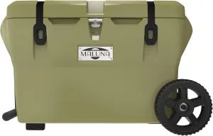 Maluna 50 Quart Wheeled Hard Cooler| Rotomolded | Insulated Portable Ice Chest Box for Drinks, Beverages, Beach, Camping, Picnic, Hunting, Fishing, Boating | Made in USA