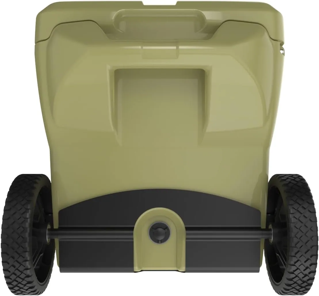 Maluna 50 Quart Wheeled Hard Cooler| Rotomolded | Insulated Portable Ice Chest Box for Drinks, Beverages, Beach, Camping, Picnic, Hunting, Fishing, Boating | Made in USA