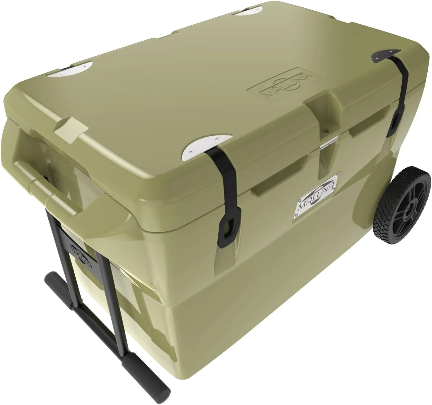 Maluna 70 Quart Wheeled Hard Cooler| Rotomolded | Insulated Portable Ice Chest Box for Drinks, Beverages, Beach, Camping, Picnic, Hunting, Fishing, Boating | Made in USA