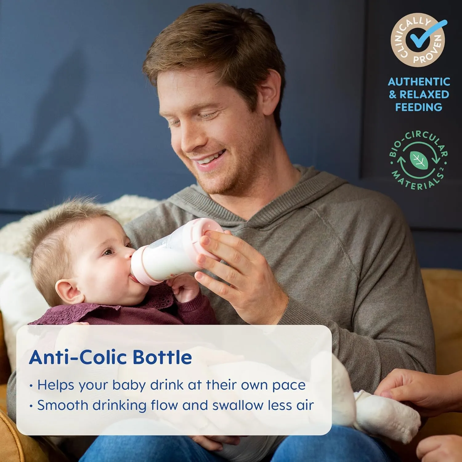 MAM 9oz Easy Start Anti-Colic Baby Bottles, Medium Flow, Breastfeeding-Like Silicone Nipple Bottle, Reduces Colic, Gas, & Reflux, Easy-to-Clean, BPA-Free, 2  Months