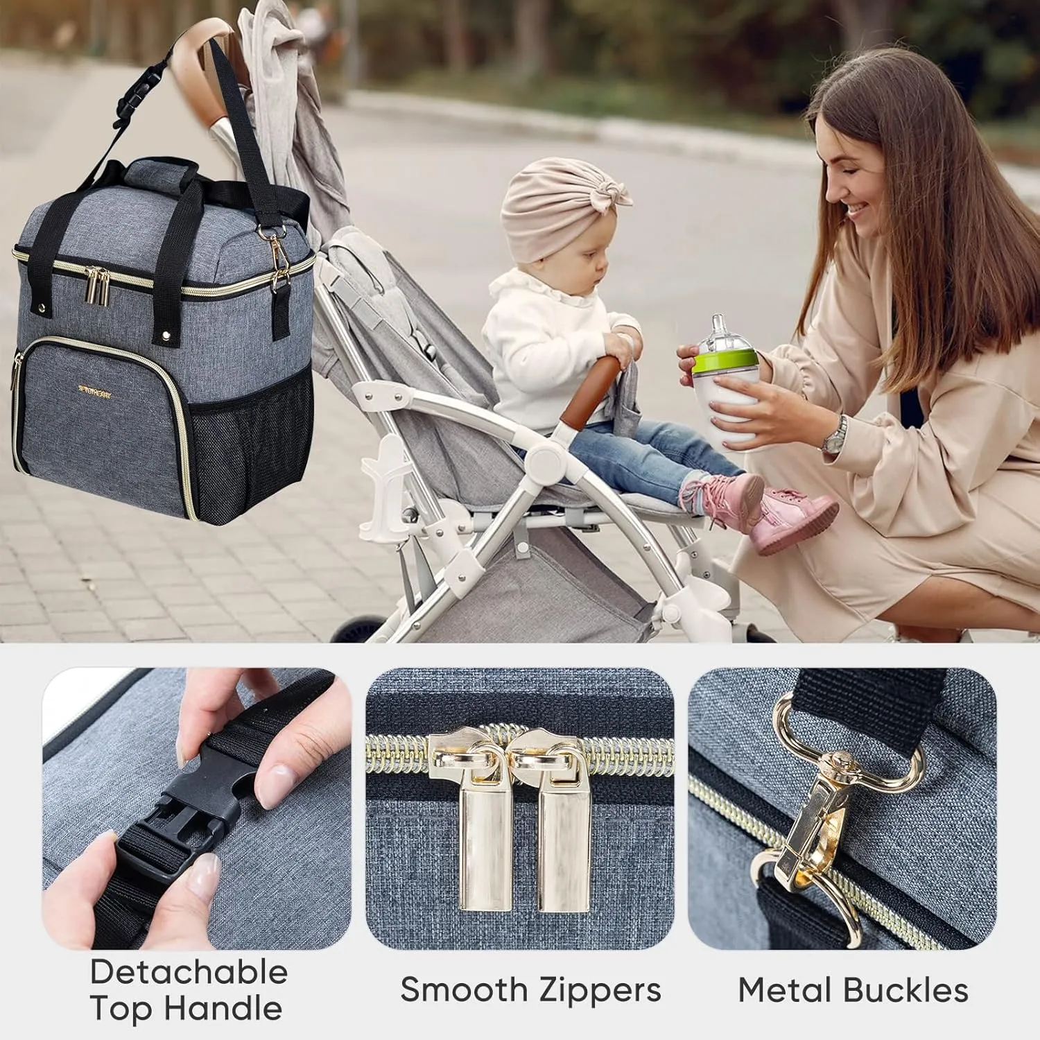 Mam Breastmilk Cooler Bag with Ice Pack for 4 Bottles - See-through Breast Pump Bag for Baby Bottles 4oz-9oz