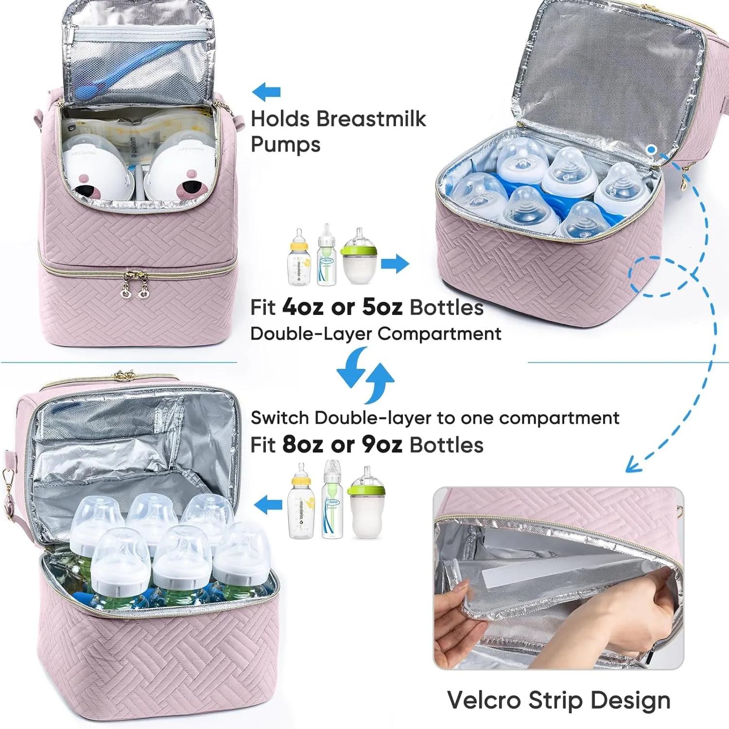 Mam Breastmilk Storage Bag with Ice Pack - Cooler for 6 Bottles Up to 9 Ounce - Insulated Bottle Bag for Daycare