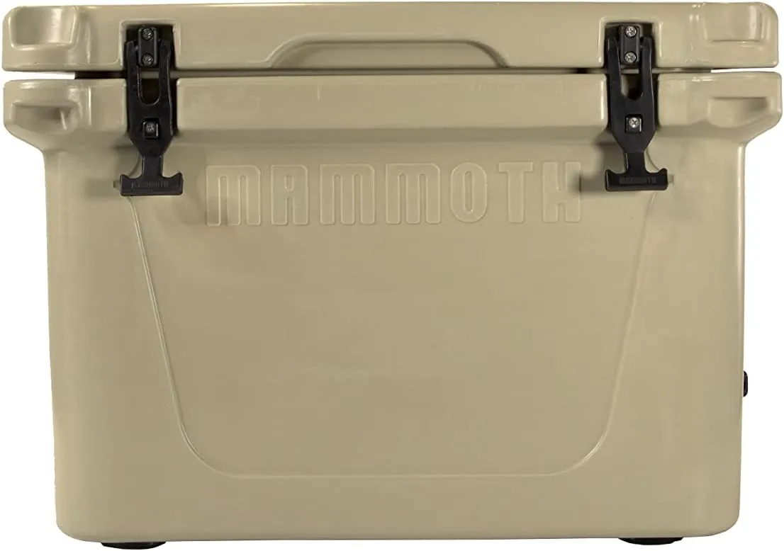Mammoth Ranger 65 Cooler, Insulated Hard Ice Chest with 65 Quart Capacity, Holds 54 Cans, Great for Camper, Float Trips, Tan