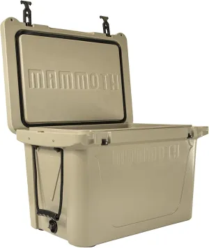 Mammoth Ranger 65 Cooler, Insulated Hard Ice Chest with 65 Quart Capacity, Holds 54 Cans, Great for Camper, Float Trips, Tan