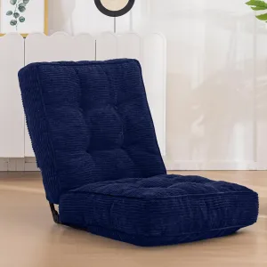 MAXYOYO Adjustable Floor Chair with Back Support, Gaming Chair Floor Meditation Chair with Tufted Cushion, Adults Folding Sofa Seat for Reading Meditating, Navy