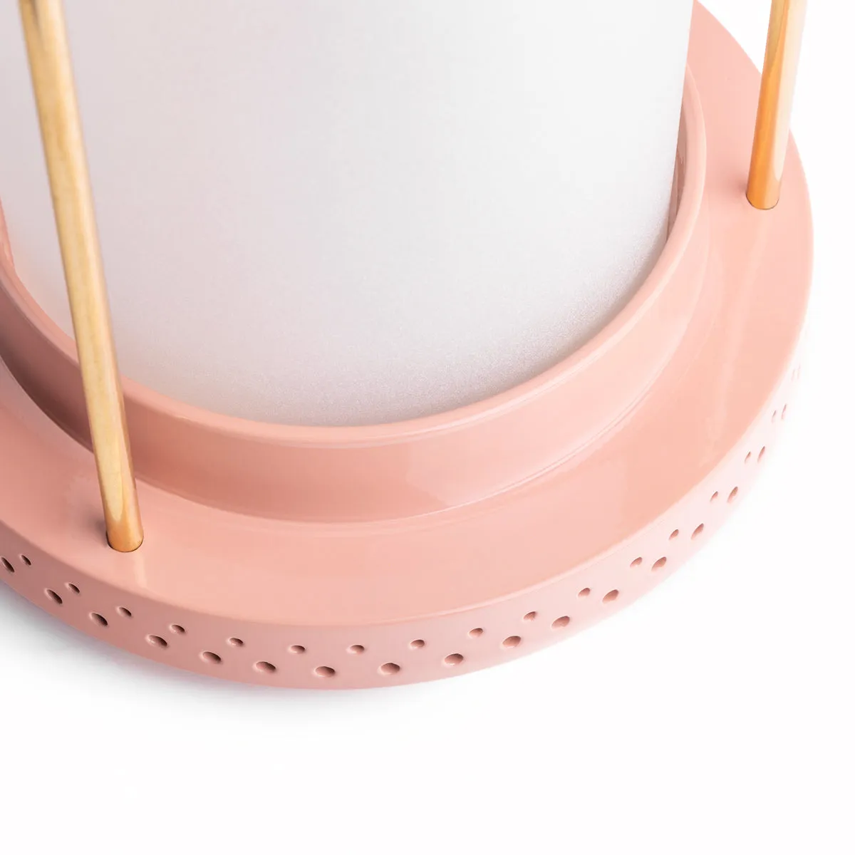 medium Stefan cordless lantern in Blush by the Novogratz