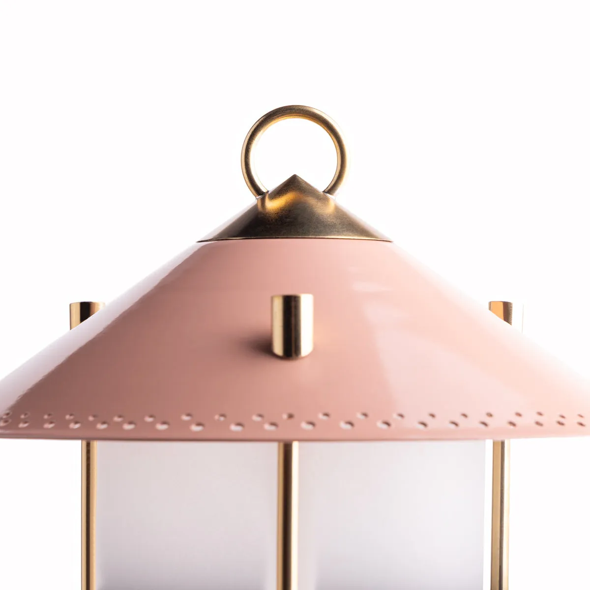 medium Stefan cordless lantern in Blush by the Novogratz