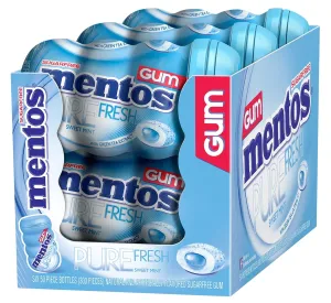 Mentos Pure Fresh Sugar-Free Chewing Gum with Xylitol, Sweet Mint, 50 Piece Bottle (Pack of 6)