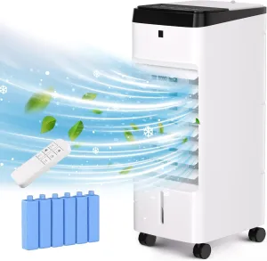 MEPTY Swamp Cooler, Windowless Portable Air Conditioners with 70° Oscillation, Evaporative Air Cooler with 6 Ice Box,12H Timer, Air Cooler Fan with 3Modes&Speeds for Bedroom Indoor Room