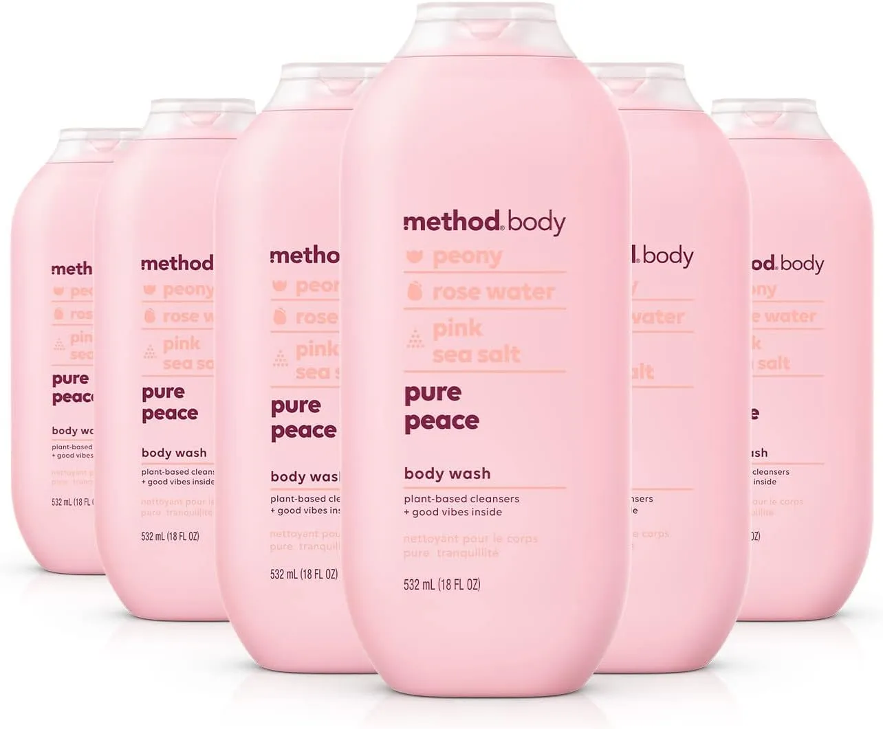 Method Body Wash, Pure Peace, Paraben and Phthalate Free, 18 oz (Pack of 6)