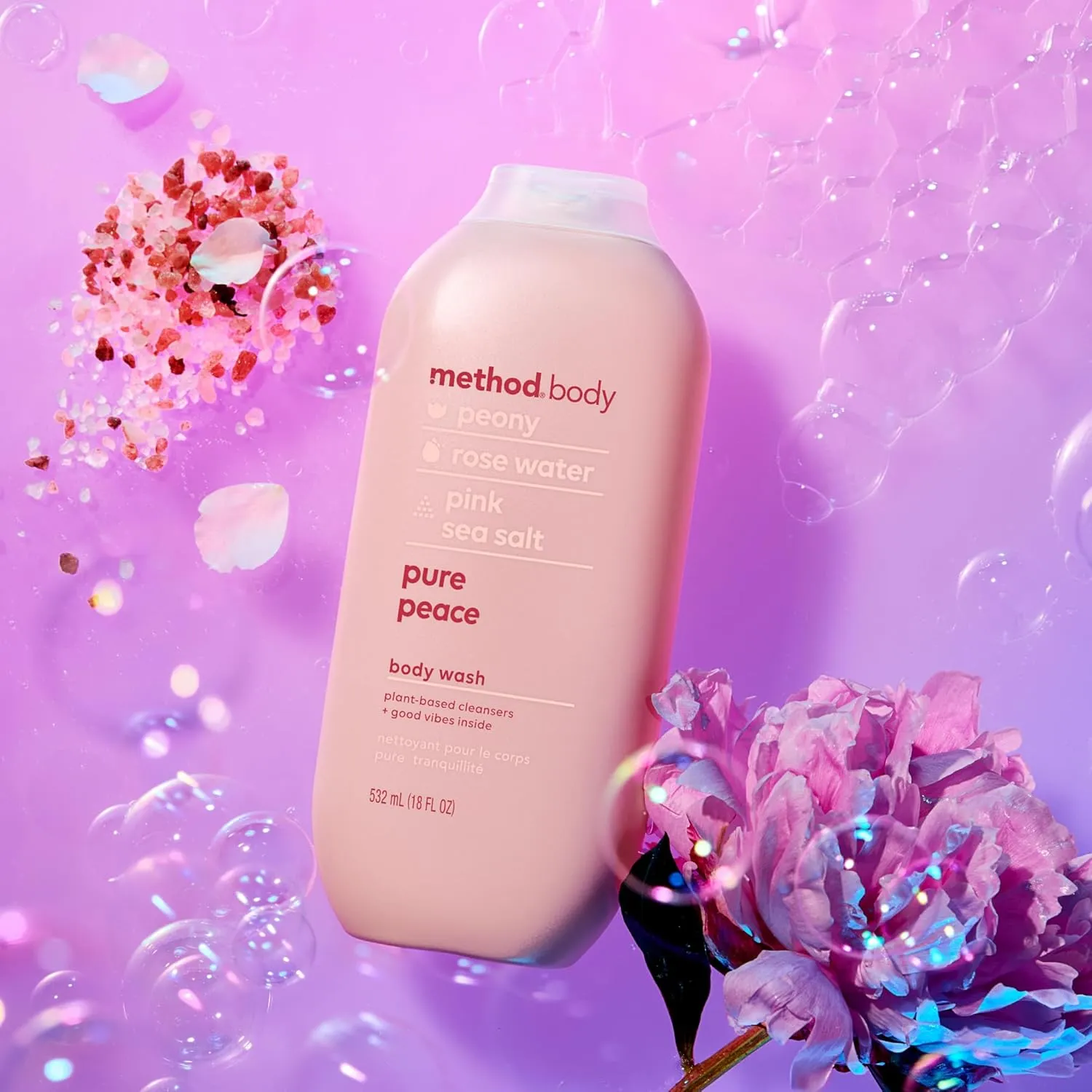 Method Body Wash, Pure Peace, Paraben and Phthalate Free, 18 oz (Pack of 6)