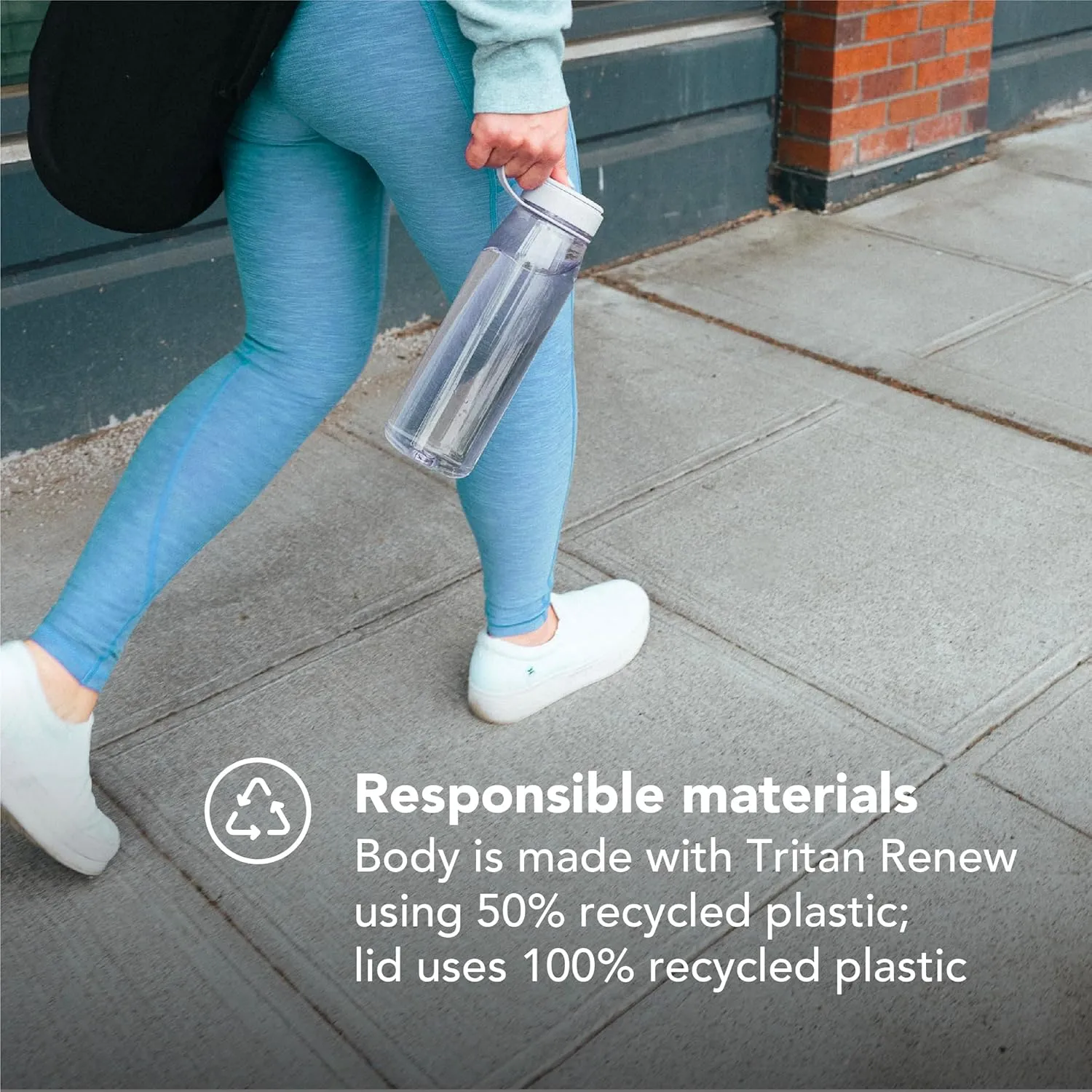 MiiR Everywhere Bottle 33oz - Lightweight and Durable Recycled Plastic Water Bottle, Dishwasher Safe Water Bottle with Silicone Splash Guard for Spill-Free Sipping