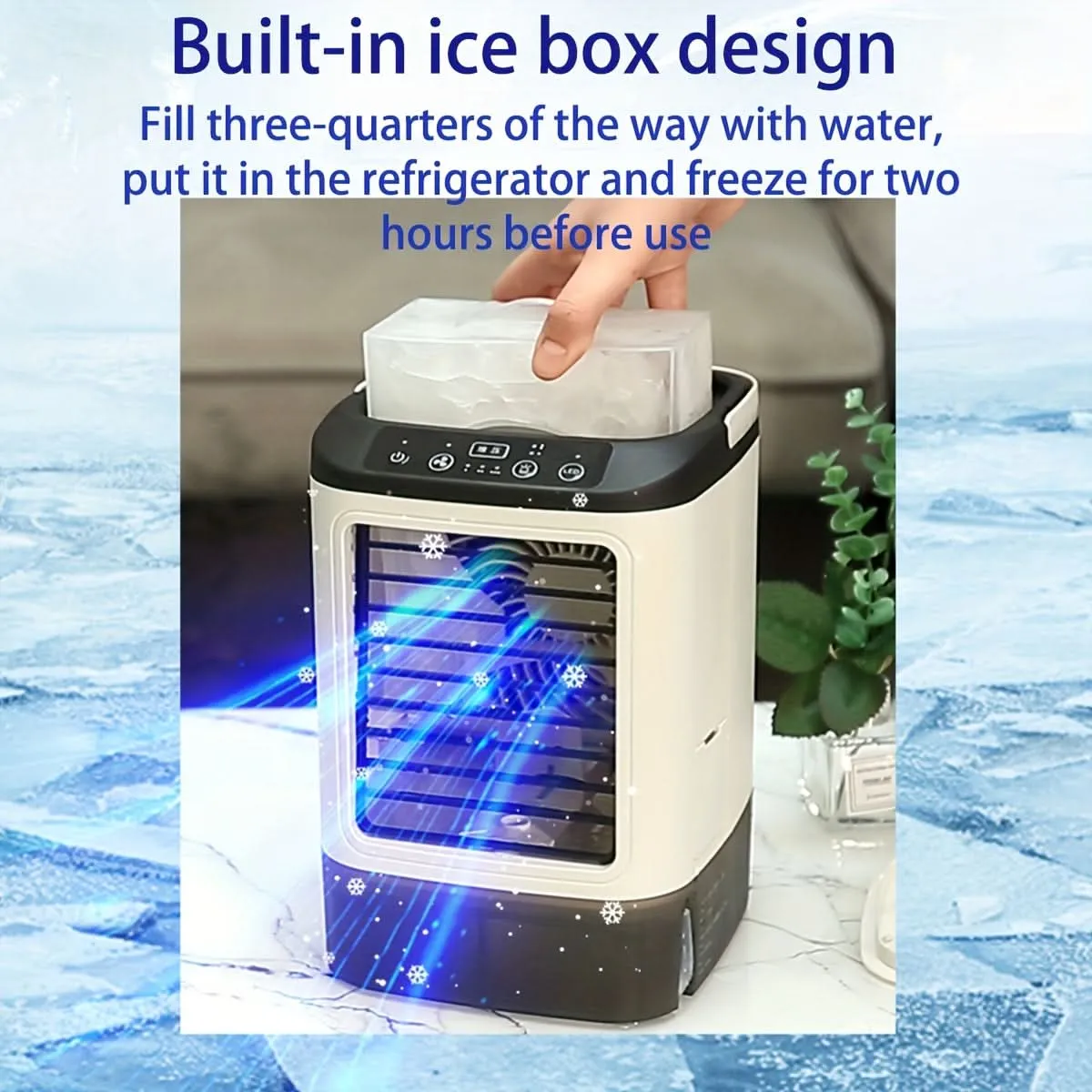 Mini Evaporative Air Cooler with Misting – USB Powered 3-Speed Personal Fan