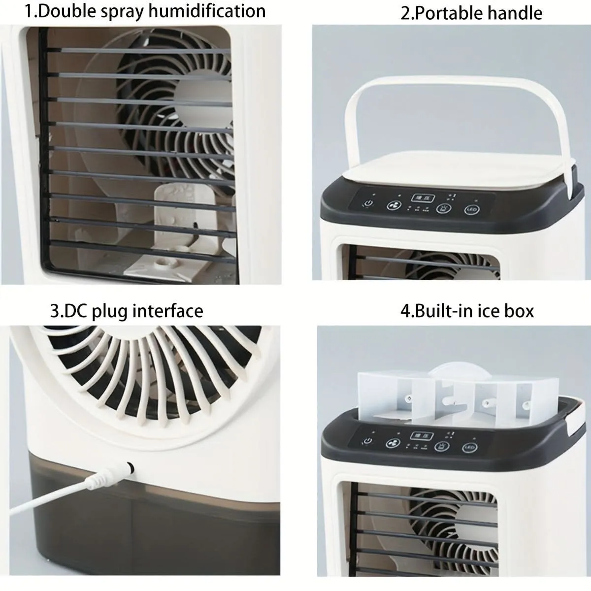 Mini Evaporative Air Cooler with Misting – USB Powered 3-Speed Personal Fan