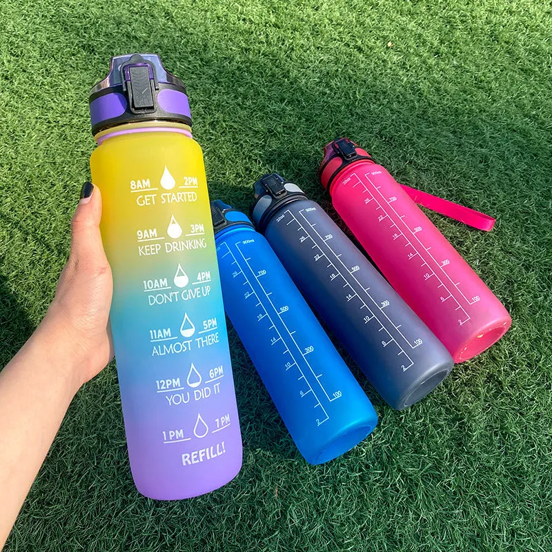 Motivational Tritan Water Bottle – Time Marker & Bounce Cover Sports Bottle