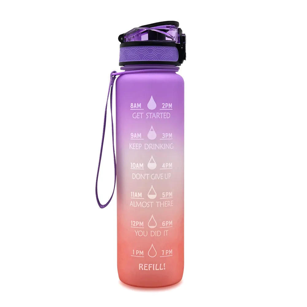 Motivational Tritan Water Bottle – Time Marker & Bounce Cover Sports Bottle