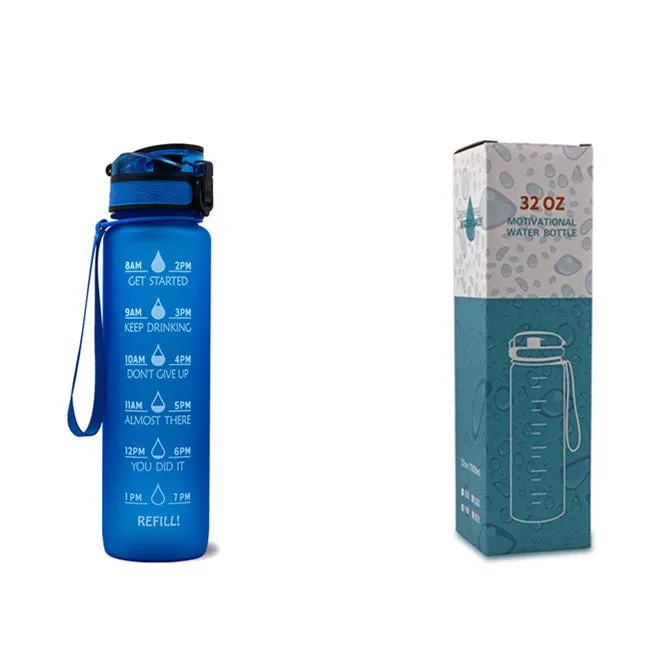 Motivational Tritan Water Bottle – Time Marker & Bounce Cover Sports Bottle
