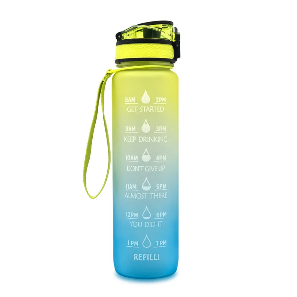 Motivational Tritan Water Bottle – Time Marker & Bounce Cover Sports Bottle