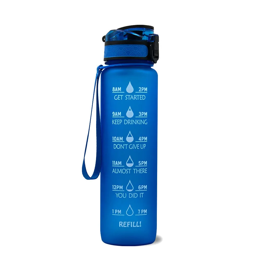 Motivational Tritan Water Bottle – Time Marker & Bounce Cover Sports Bottle