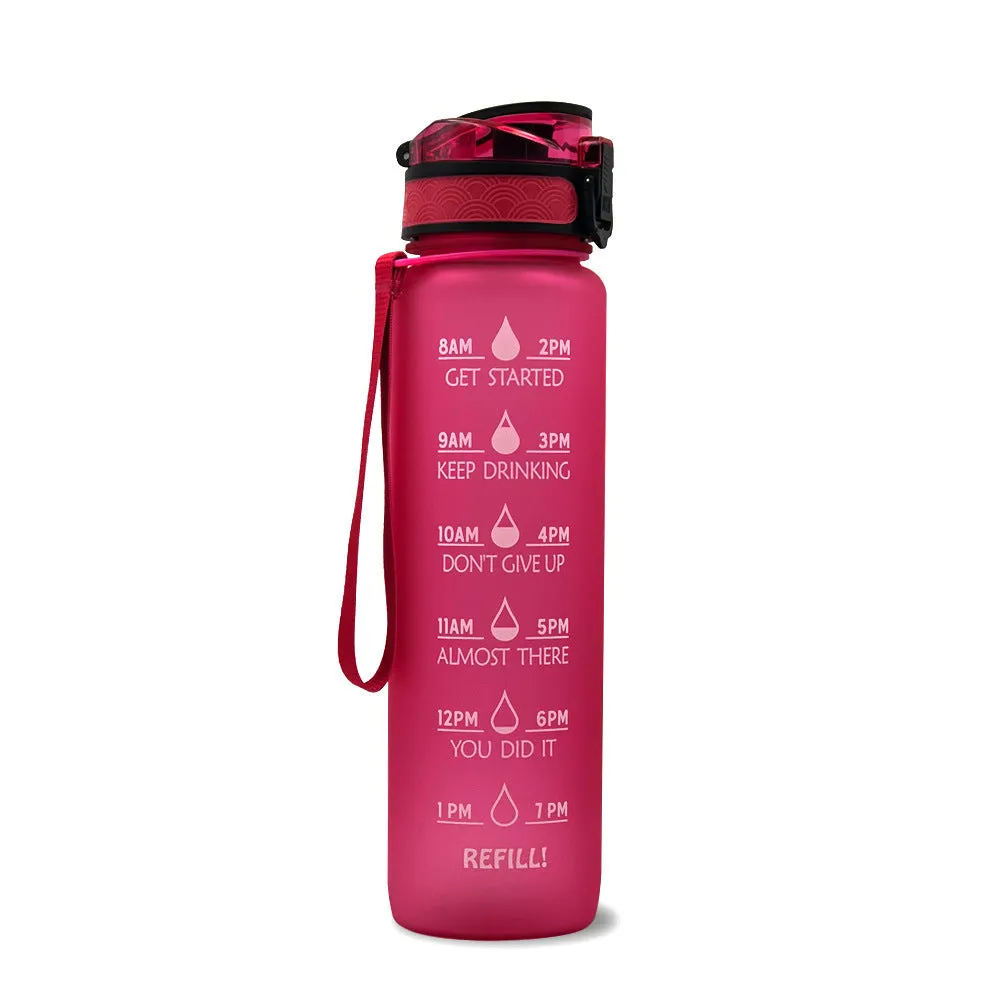 Motivational Tritan Water Bottle – Time Marker & Bounce Cover Sports Bottle