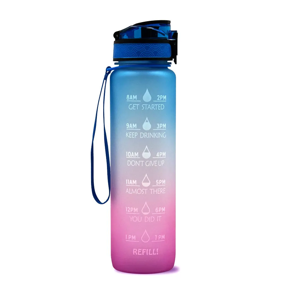 Motivational Tritan Water Bottle – Time Marker & Bounce Cover Sports Bottle