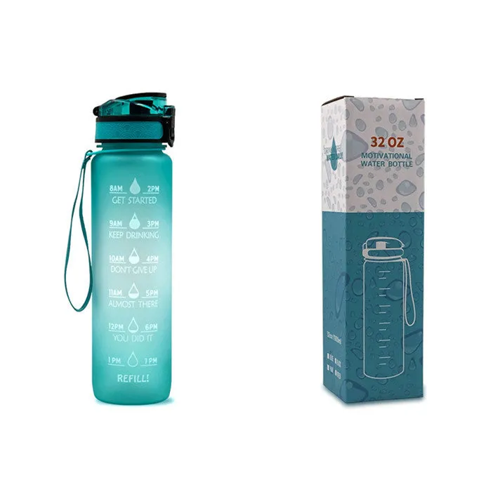Motivational Tritan Water Bottle – Time Marker & Bounce Cover Sports Bottle